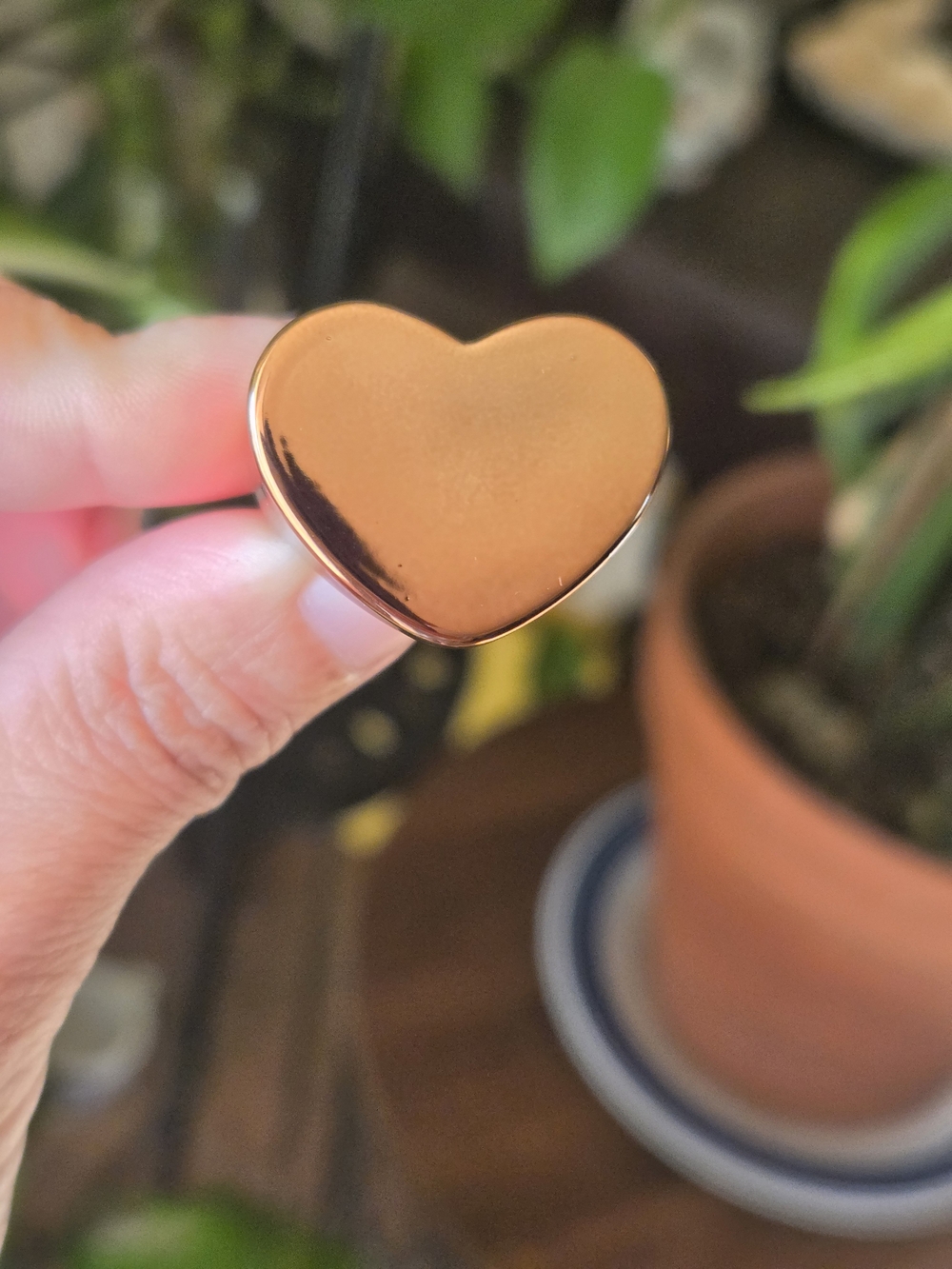 Heart-Shaped Metallic Acrylic Ring
